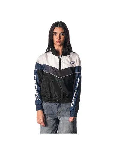 The Wild Collective Women's Black Philadelphia Eagles 1/4-zip Track Jacket