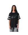 The Wild Collective Women's Black Philadelphia Eagles Drop Shoulder T-shirt In Black