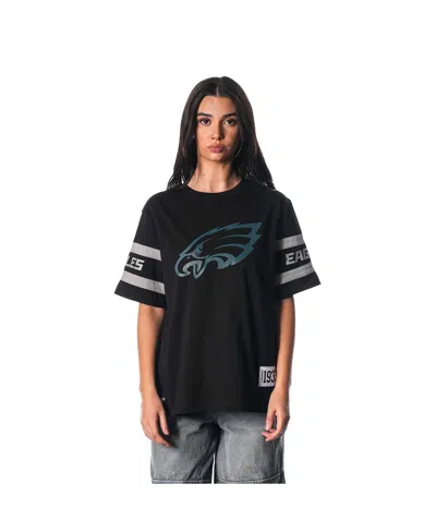 The Wild Collective Women's Black Philadelphia Eagles Drop Shoulder T-shirt