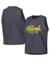 The Wild Collective Women's Charcoal Pittsburgh Pirates Side Knot Tank Top In Gray