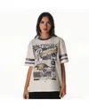The Wild Collective Women's Cream Baltimore Ravens Vintage Drop Shoulder Oversized Boyfriend T-shirt In Multi