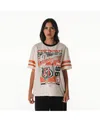 The Wild Collective Women's Cream Cincinnati Bengals Vintage Drop Shoulder Oversized Boyfriend T-shirt In Animal Print