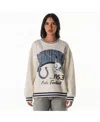 The Wild Collective Women's Cream Indianapolis Colts Oversized Vintage French Terry Sweatshirt In Neutral