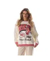 The Wild Collective Cream Kansas City Chiefs Oversized Vintage French Terry Sweatshirt In White