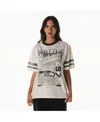 The Wild Collective Women's Cream Seattle Seahawks Vintage Drop Shoulder Oversized Boyfriend T-shirt In Animal Print