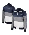 The Wild Collective Women's Gray Penn State Nittany Lions Color-block Puffer Full-zip Jacket In Gray