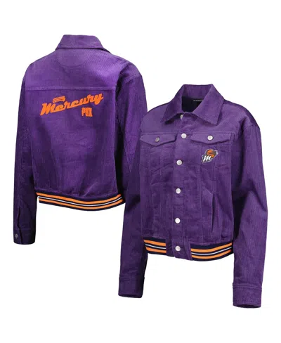The Wild Collective Women's Purple Phoenix Mercury Corduroy Button-up Shacket