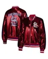 The Wild Collective Women's Red St. Louis Cardinals Sequin Full-zip Bomber Jacket In Red