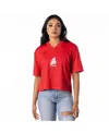 The Wild Collective Women's Red Tampa Bay Buccaneers Alternate V-neck Fashion Jersey T-shirt In Red