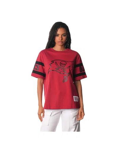 The Wild Collective Women's Red Tampa Bay Buccaneers Drop Shoulder T-shirt