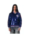 The Wild Collective Women's Royal Philadelphia 76ers Sequin Bomber Full-zip Jacket In Royal