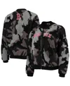 The Wild Collective Women's  Black Boston Red Sox Camo Sherpa Full-zip Bomber Jacket In Black