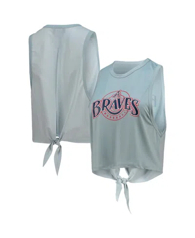 The Wild Collective Women's  Light Blue Atlanta Braves Open Back Twist-tie Tank Top