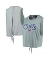 The Wild Collective Women's  Light Blue Chicago Cubs Open Back Twist-tie Tank Top In Light Blue