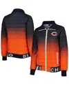 The Wild Collective Women's  Navy, Orange Chicago Bears Color Block Full-zip Puffer Jacket In Navy,orange