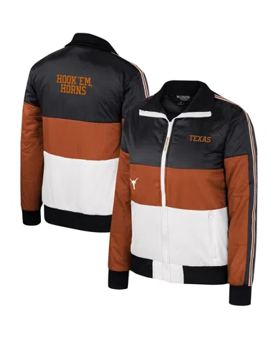 The Wild Collective Women's  Texas Orange Texas Longhorns Color-block Puffer Full-zip Jacket