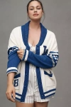 The Wild Collective X Anthro La Dodgers Mlb Cotton Cardigan Sweater In Multi