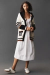 The Wild Collective X Anthropologie Mlb Cotton Cardigan Sweater In White