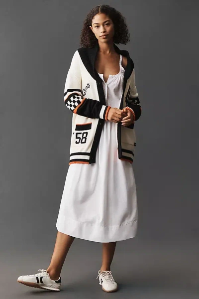 The Wild Collective X Anthropologie Mlb Cotton Cardigan Sweater In White