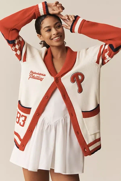 The Wild Collective X Anthropologie Mlb Cotton Cardigan Sweater In Multi