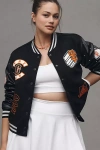 The Wild Collective X Anthropologie Mlb Letterman Jacket In Black