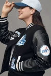 The Wild Collective X Anthropologie Mlb Letterman Jacket In Black