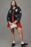 The Wild Collective X Anthropologie Mlb Letterman Jacket In Black