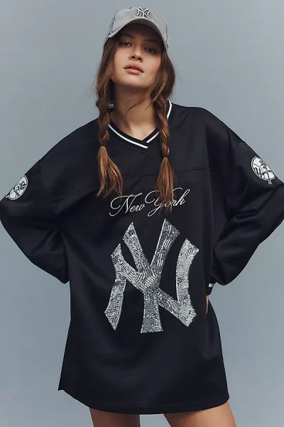 The Wild Collective X Anthropologie Mlb Long-sleeve Mini Dress In Black