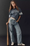 The Wild Collective X Anthropologie Mlb Short-sleeve Graphic Tee In Gray