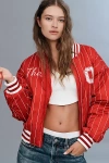 The Wild Collective X Anthropologie Ncaa Bomber Jacket In Red