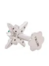 The Wild Jwls 14k White Gold Star Emerald Earring In Silver