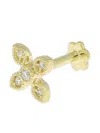 The Wild Jwls 14k Yellow Gold Flower Diamond Earring In Gold