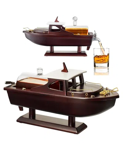 The Wine Savant 27 Oz. Glass Ship Decanter In Transparent