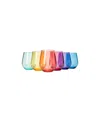 The Wine Savant Acrylic European Style Stemless Wine Glasses, Set Of 6 In Multicolor