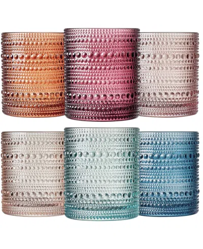 The Wine Savant Beaded Whiskey Glasses, Set Of 6 In Multicolor