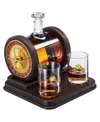 The Wine Savant Casino Roulette Whiskey Decanter With Dice Whiskey Glasses, Set Of 3 In Clear