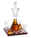 The Wine Savant Chess Decanter, Set Of 5 In Clear