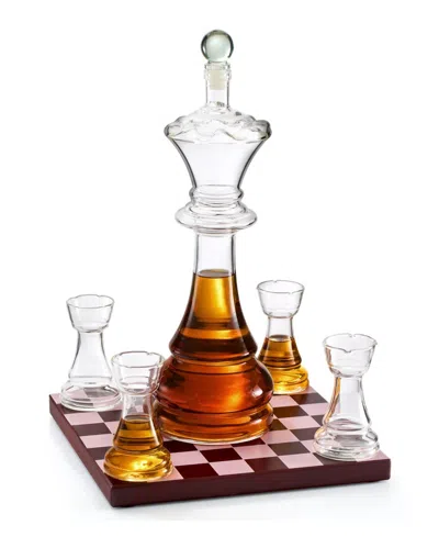 The Wine Savant Chess Decanter, Set Of 5 In Clear