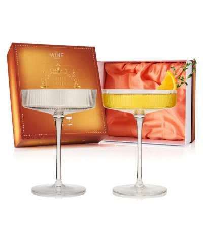 The Wine Savant Cocktail Coupe Goblet Glasses, Set Of 2 In Clear