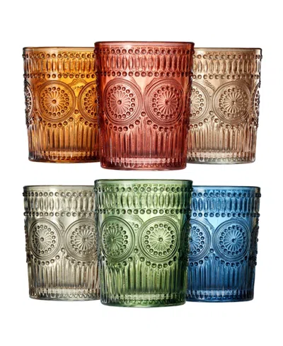 The Wine Savant Colored Whiskey Glasses, Set Of 6 In Multicolor