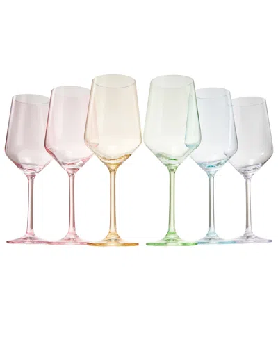 The Wine Savant Colored Wine Glasses, Multicolored, 12 oz Set Of 6