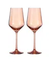 The Wine Savant Contemporary Wine Glasses, Set Of 2 In Muted Orange