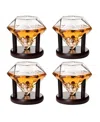 THE WINE SAVANT DIAMOND GLASSES WOOD STANDS, SET OF 4 10 OZ