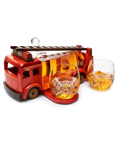The Wine Savant Firetruck Decanter, Set Of 3 In Clear