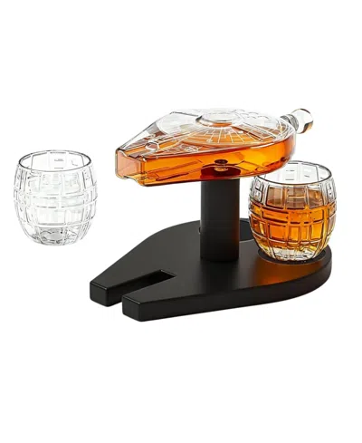 The Wine Savant Galactic Cruiser 4-pc. Whiskey Decanter Set In Transparent