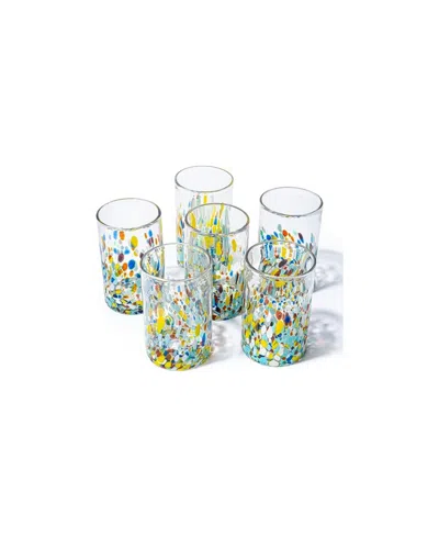 The Wine Savant Hand Blown Mexican Drinking Glasses, Set Of 6 In Clear