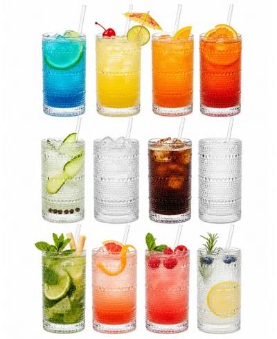 The Wine Savant Hobnail Highball Glasses, Set Of 12 In Transparent