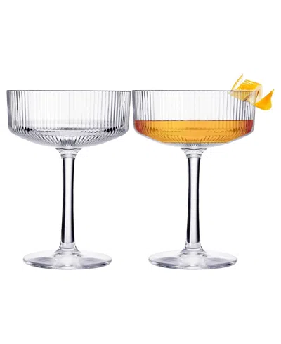 The Wine Savant Khen Art Deco Shatterproof Coupe Glasses, Set Of 2 In Clear