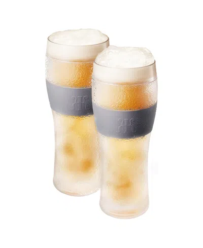 The Wine Savant Khen Freezable Pint Beer Glasses, Set Of 2 In Clear