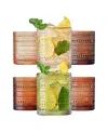 The Wine Savant Khen Hobnail Beaded Highball Glasses, Set Of 6 In Orange